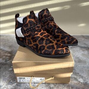 Gentle Souls Brown and Black Leopard Print Boots